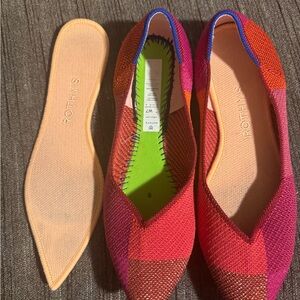 Rothy’s limited edition metallic pomegranate plaid